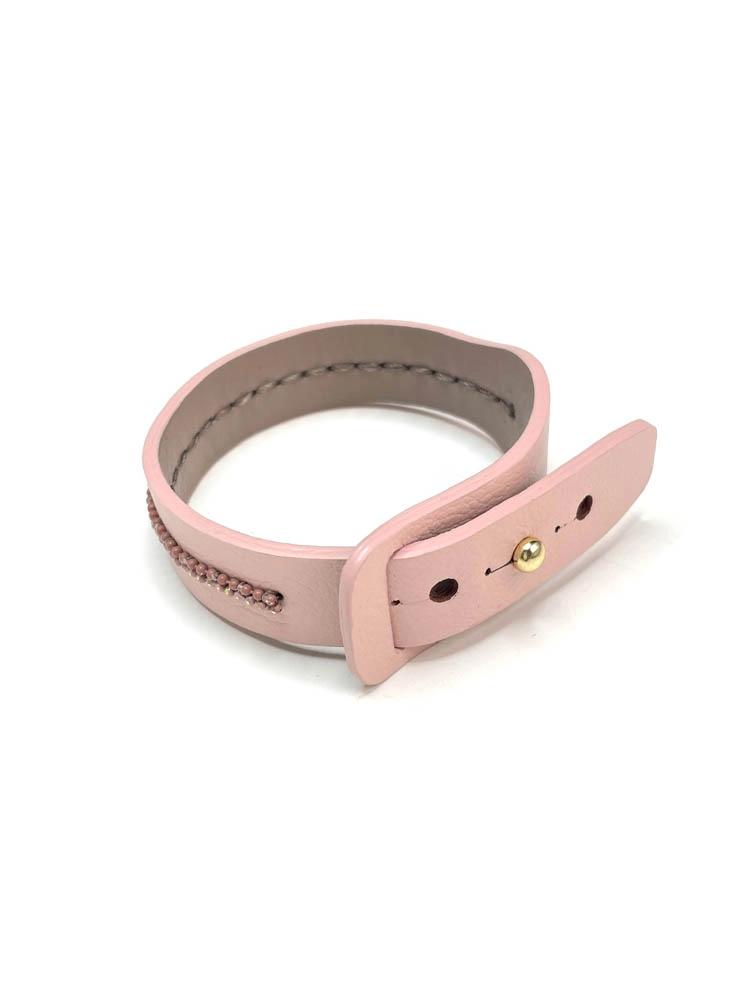 Браслет из кожи розовый фламинго арт 56304