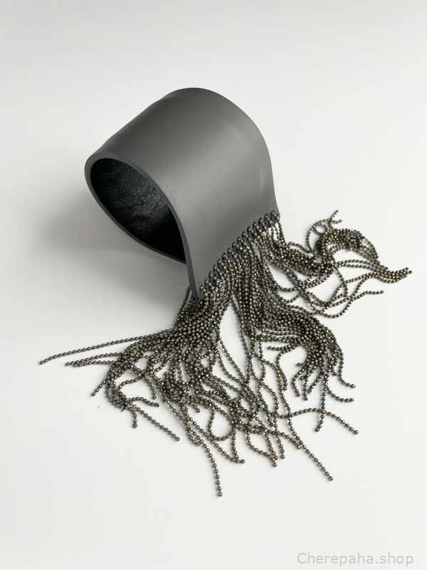 Браслет из кожи КАВИАР глубокий серый арт 30703 Браслет из кожи КАВИАР глубокий серый арт 30703