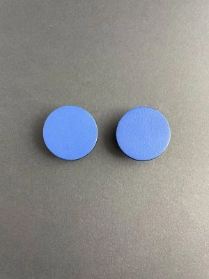 Серьги кожаные КРУГ 3 П синий арт 34003