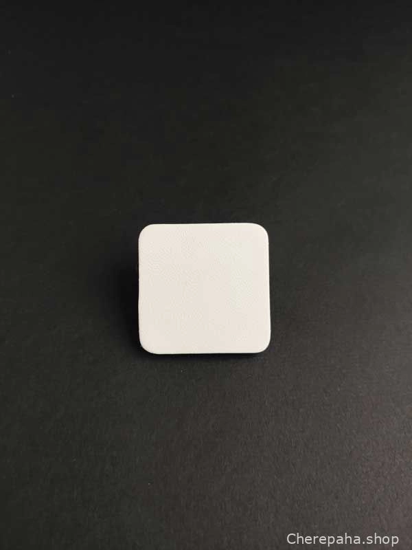 Кольцо кожаное КВАДРАТ 4 белый гладкий арт 1657 Кольцо кожаное КВАДРАТ 4 белый гладкий арт 1657