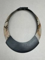 Гривна из кожи ЛЭЙ чёрный бежевая змея арт 37803 в магазине дизайнерских украшений Cherepaha.shop