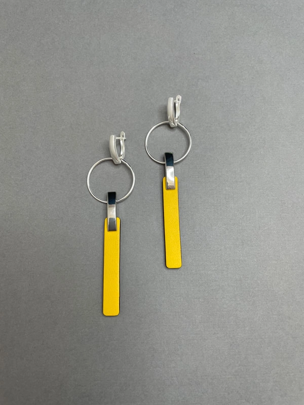 Серьги кожаные жёлтый арт 34901 Серьги кожаные жёлтый арт 34901