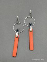 Серьги из кожи оранжевый арт 34909 в магазине дизайнерских украшений Cherepaha.shop