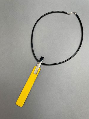 Чокер кожаный СТИК жёлтый арт 0592 в магазине дизайнерских украшений Cherepaha.shop