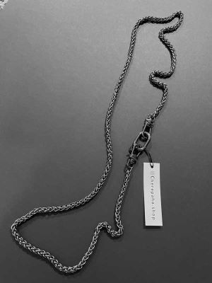 Цепочка с кольцом тёмное серебро арт 29703 в магазине дизайнерских украшений Cherepaha.shop