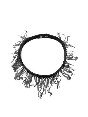 Трансформер ЧОКЕР-БРАСЛЕТ ЦЕПИ чёрный тёмное серебро арт 63102 в магазине дизайнерских украшений Cherepaha.shop