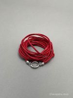 Браслет ВЕРЁВКИ НА КОЛЬЦЕ красный арт 44404 в магазине дизайнерских украшений Cherepaha.shop