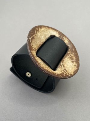 Браслет из кожи Пальма  арт 2121 в магазине дизайнерских украшений Cherepaha.shop