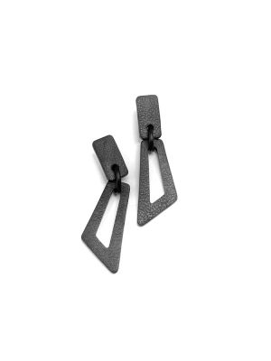 Серьги из кожи чёрный арт 50801 в магазине дизайнерских украшений Cherepaha.shop