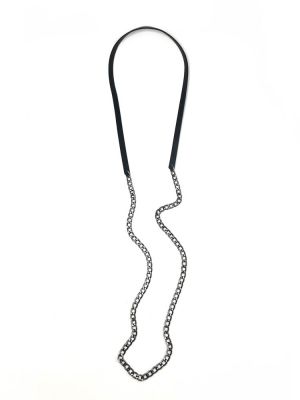 Кросс-боди чёрный тёмное серебро арт 55902 в магазине дизайнерских украшений Cherepaha.shop